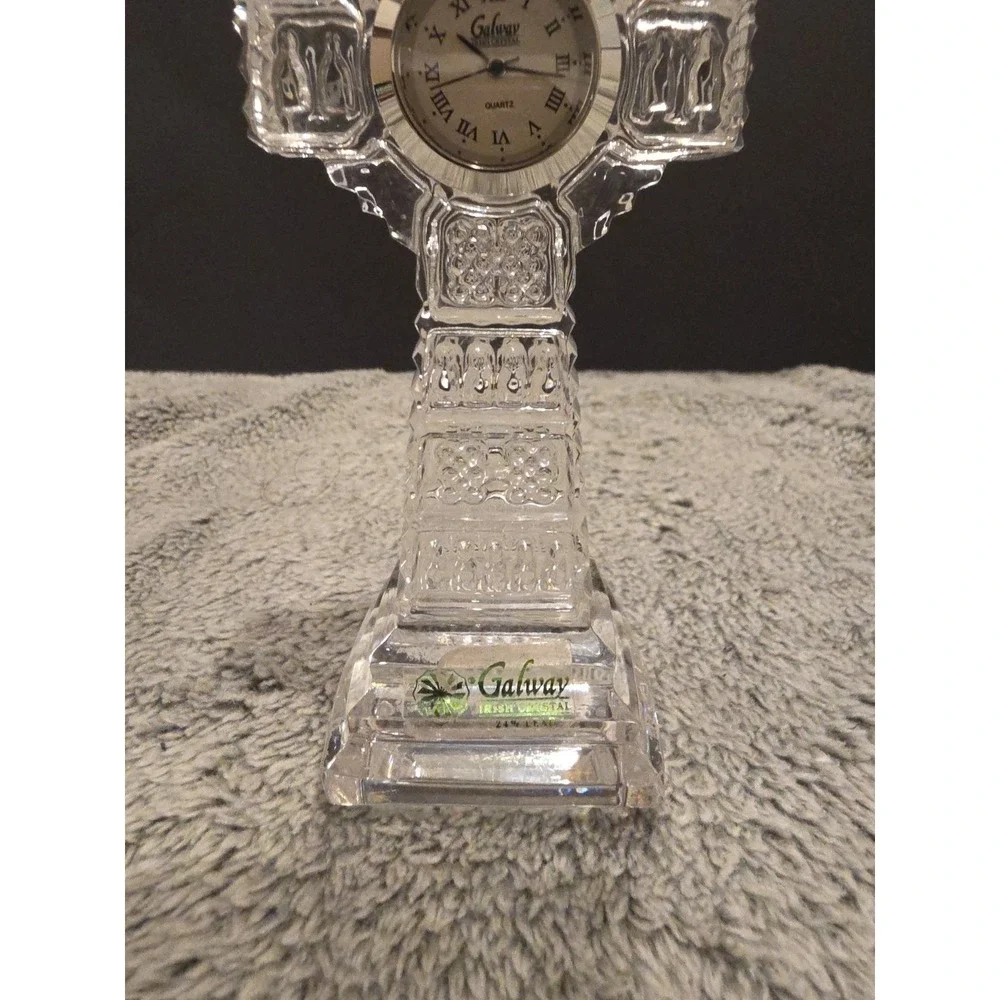 Galway Irish‎ Crystal Cross with Quartz Clock 5